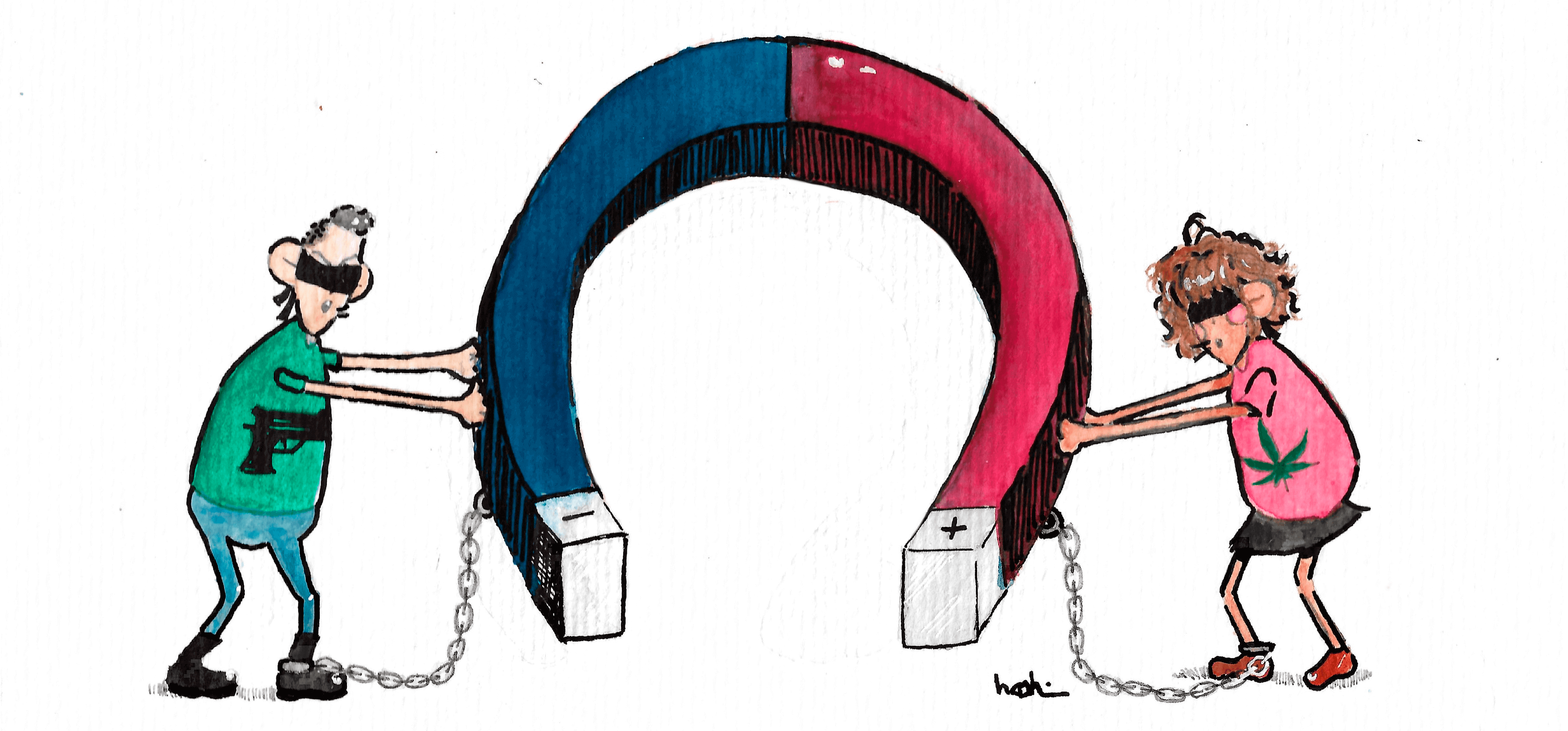 Ilustração sobre polarização politica