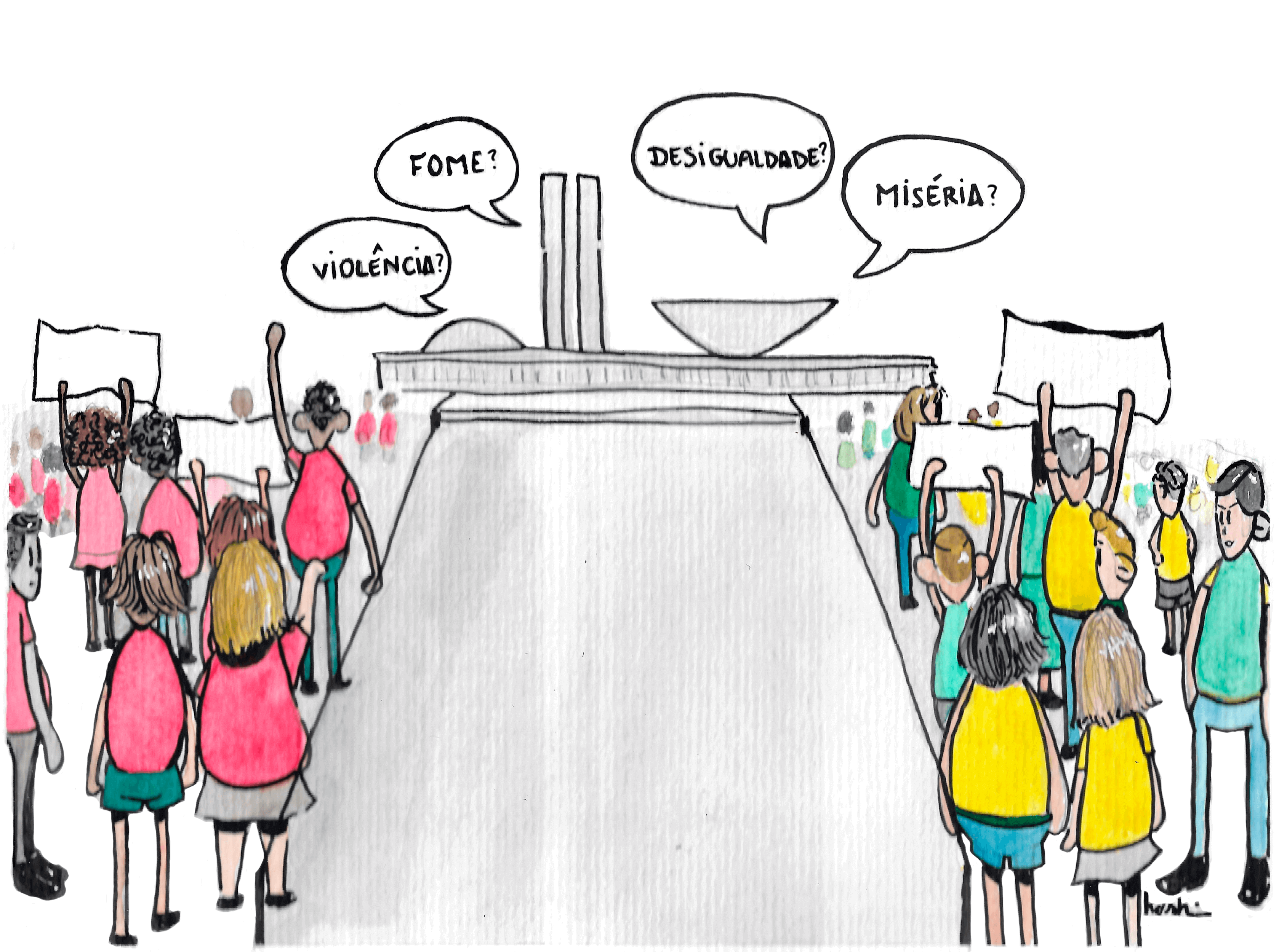 Ilustração sobre polarização politica